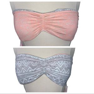 Victorias Secret Reversible Strapless Bandeau Tie Back Lightly Padded Bikini Top